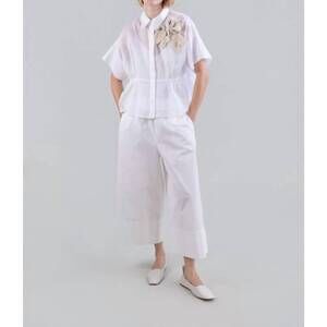 NEW PSOPHIA sheeer organza light blouse in white